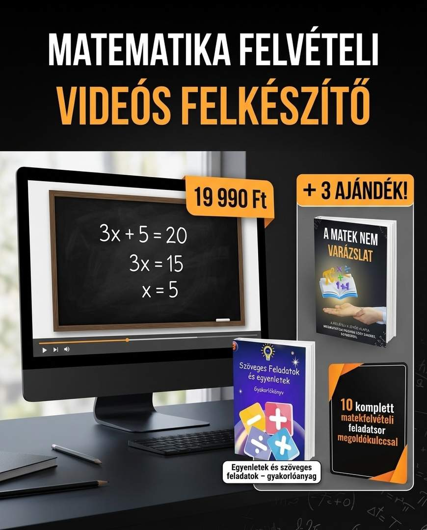 🎯 Matekfelvételi videós felkészítő – 3 AJÁNDÉKKAL!